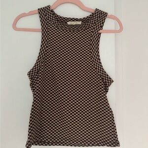 Brown Tan Checkered Tank